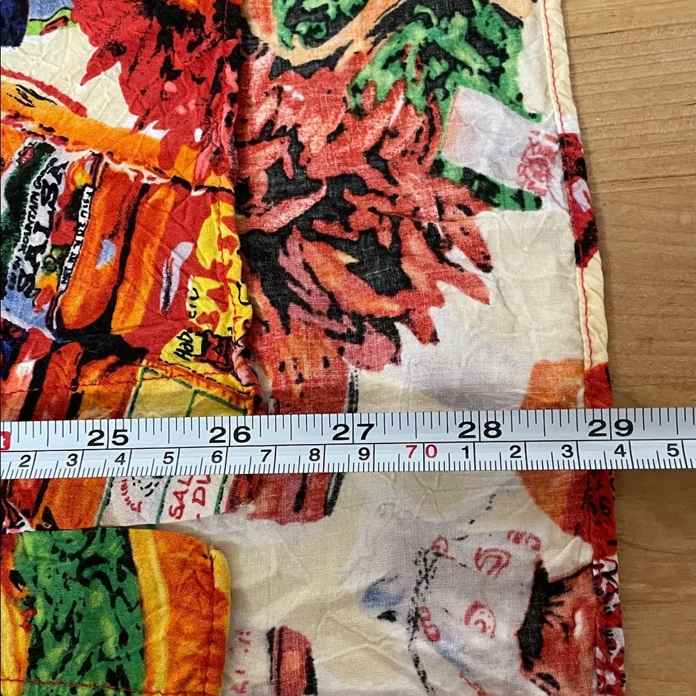 Jams World Food Art "Salsa" print rayon casual button-down shirt men’s size XXL - Picture 13 of 13